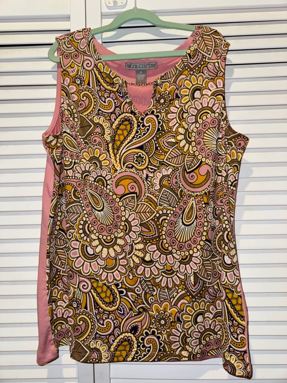 By Design Pink Paisley Print Sleeveless Tank Top